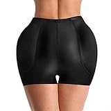 Jokerzi Damen Push Up Unterhose - Frauen Hüftpolster High Waist Trainer Shapewear Körper Bauch Shaper Fake Ass Butt Lifter Booties Enhancer Lifter Oberschenkel Trimmer, Schwarz, S