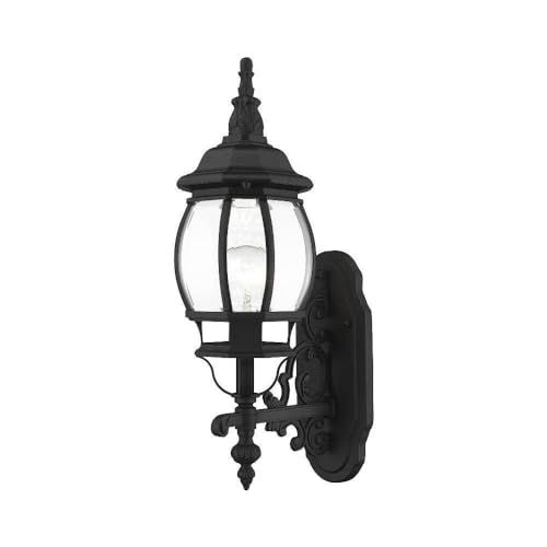 Livex Lighting 7520-04 Outdoor Wall Lantern with Clear Beveled Glass Shades, Black by Livex Lighting