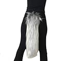 Long Faux Fur Animal Luxury Tail, Cosplay, Anime Lover, Costume Dress Up Pet Play Furry Super Soft Accessory (30', Gray Frost)