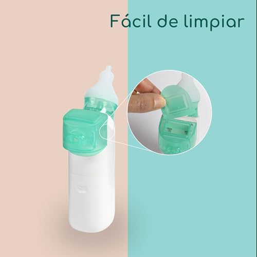 Bebeconfort Aspirador nasal elétrico para bebé com pulverização, desde 0 anos, spray e sucção 2 em 1, tira mucos para bebés, rápido e silencioso, inclui 2 bicos de silicone laváveis, fácil de limpar
