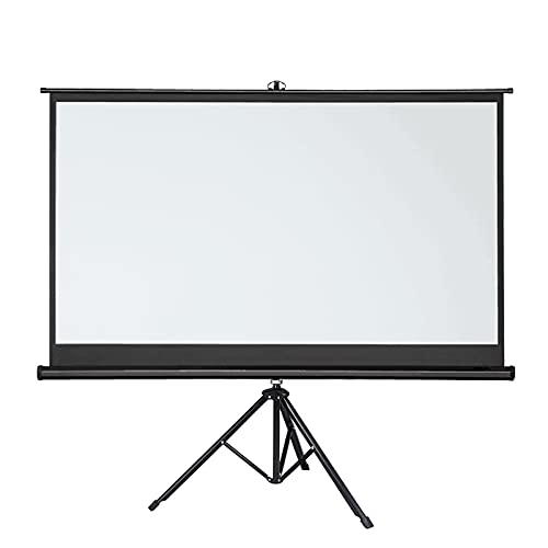 Honeytecs 100 inches Projector with Tod Stand 16:9 Portable Projection 4K 3D Projector Movies for Home Office Indoor Outdoor Use