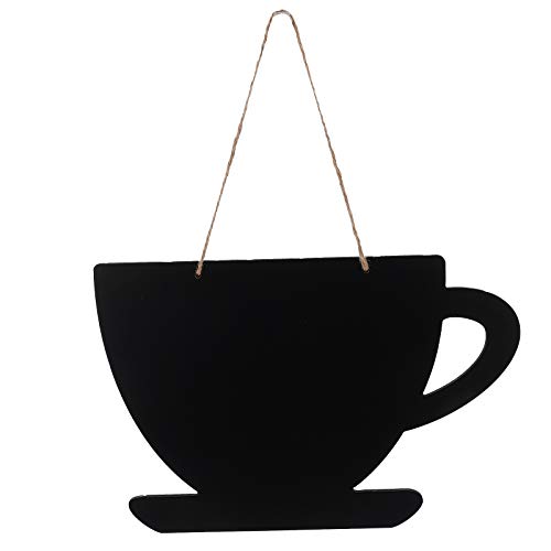 Tableau noir créatif réutilisable en bois forme tasse à café