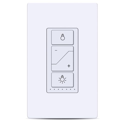 Dimmer Switch with Wireless Remote Control, Single Pole Smart Switch Ceiling Light Switch, Support...