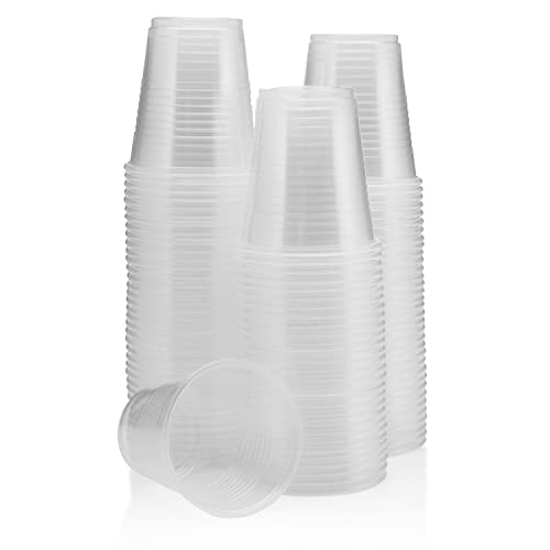 Vakly 3 Oz Clear Plastic Drinking Cups - Small 3Oz Food Safe Disposable Dental Bathroom Cups – Ideal For Cooled Drinks, Mouthwash, Tasting, Whiskey, Food Samples - 100 Pack, 3 Ounce #TOP3