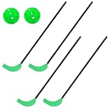 TOOLZ Hockeyschläger Set für spannende Matches - Indoor & Outdoor Hockey-Set - Hockeyausrüstung mit 4 Schlägern (70cm lang) + 2 Bälle inklusive