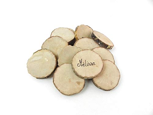 Marque place mariage, lot de 10 marques places tranches de bois pour mariage rustique champêtre