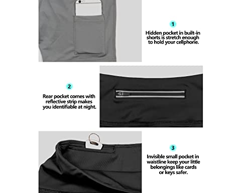 Little Donkey Andy Women's Wrap Skorts Skirts With Pocket For Woman Girls High Waisted Aesthetic Running Sports Yoga Tennis Shorts Black L #TOP4