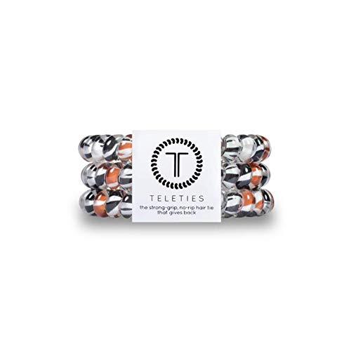 TELETIES - Spiral Hair Coils - Ponytail Holder Hair Ties for Women - Phone Cord Hair Ties - Strong Grip, No Rip, Water Resistant, No Crease Hair Tie Coils - 3 pack (Small, Gone Wild)