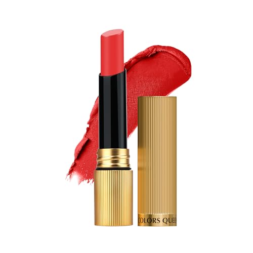 Image of Colors Queen Hold Up Full Day Non-Transfer Matte Lipstick | Long Lasting and Weightless Formula | Intense Color Pay Off | Waterproof Lipstick for Women (111 - Iconic Red, 4g)