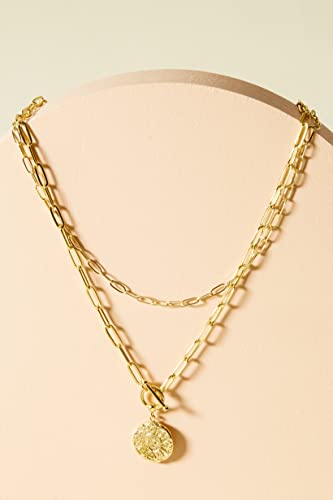 PAVOI 14K Gold Plated Layering Necklaces | Stylish Minimalist Design Pendant Necklaces | Bar, Circle, Lotus, Disc, Dog Tag, Horizontal Bar Pendants for Women3