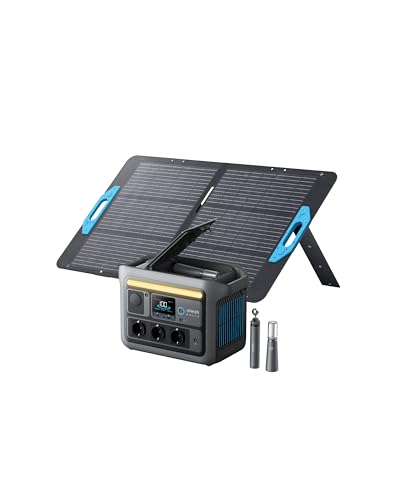 Anker SOLIX C800 Plus Tragbare Powerstation mit 100W Solarpanel, 1200W (1600W Spitzenleistung) Solargenerator für Campingbeleuchtung, 768Wh LiFePO4 Akkus für Camping, Wohmobil, Reisen, Stromausfall
