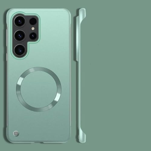 Coque Samsung S23 Verte Magnétique Métallique sans Cadre et Rigide