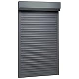 vidaXL Rollladen Gute Wärme- und Schalldämmung Rollladenpanzer Behang Rolladen Rolladenbehang Vorbaurollladen Vorbaurolladen Aluminium 100x210cm Anthrazit