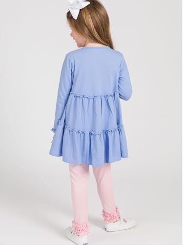 Image of RuffleButts Toddler Girl Merry & Bright Ruffle Leggings - Ankle Leggings | 75% Cotton 23% Spandex 2% Elastane, Breathable Lightweight, Elastic Waistband, Signature Rear Detail To 4T, Machine Washable