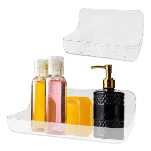 Irtyif Estanteria Baño Sin Taladro,Estanteria Ducha,Organizador Baño,Estante Baño Sin Taladro,Organizador Ducha Sin Taladro,2 Piezas Estante Ducha para Champú y Gel de Baño,Plásticos
