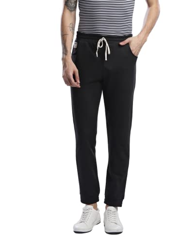 Image of Hubberholme Men's Slim Fit Cotton Track Pants - Trackpant with Drawstring Elastic Waistband, Lower for Jogging, Gym, Sports & Dailywear