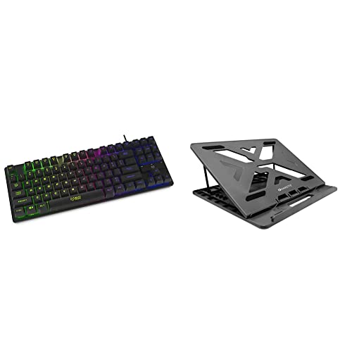 Image of Amkette Evofox Fireblade Wired Gaming Keyboard With Multiple Lightning Effects & Ergo View Laptop Stand With 7 Adjustment Levels For Laptops Up To 15.6 Inches (12 Inch /13 Inch /14.1 Inch /15.6)