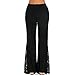 Produktbild JiaMeng damen hosen Schlaghose, Elegant Pumphose Bootcut Hose Boho Plazzo Hippie Lang Weites Bein Schlaghose Elatisch Kostüm Hose Party Club