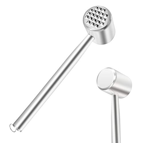 Nonley Meat Tenderizer, Stainless Steel Mallet/Hammer/Pounder Heavy Duty Meat Hammer Softener for Tenderizing Steak, Beef, Chicken, Lamb, Flattening & Pounding