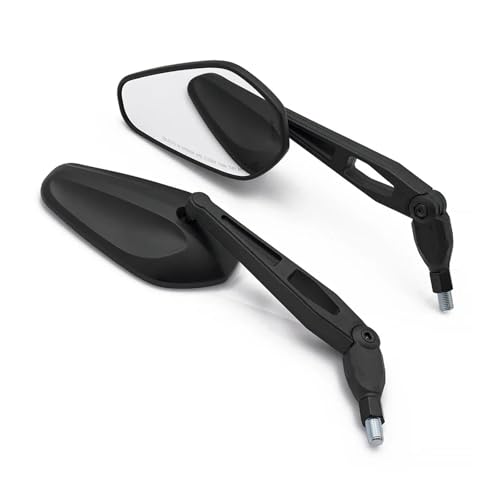 Espejos de moto M10 ajustables con espejo lateral plegable y carcasas negras