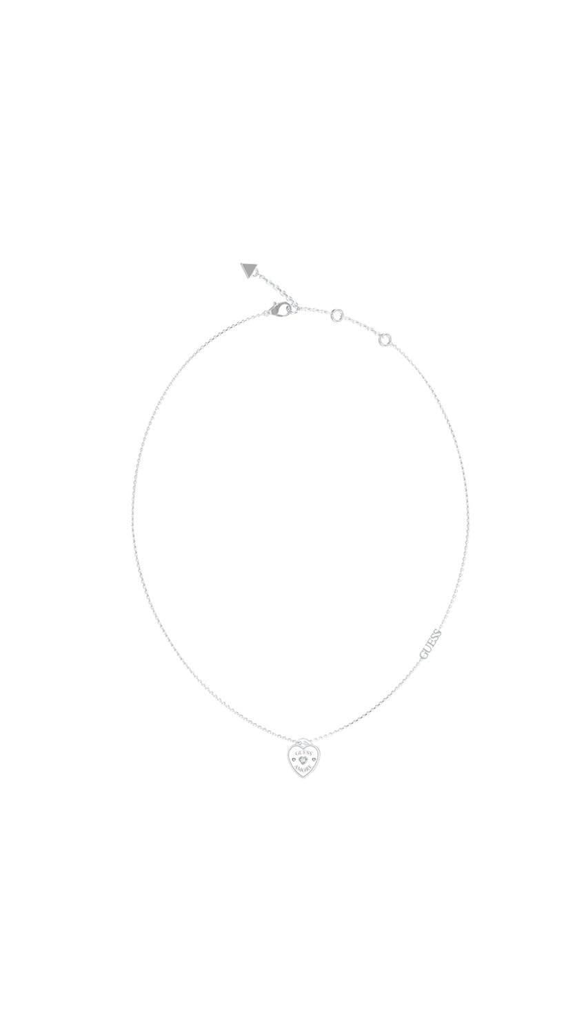 Guess UBN05056RH Amore Ladies Silver Crystal Heart Necklace Jewellery