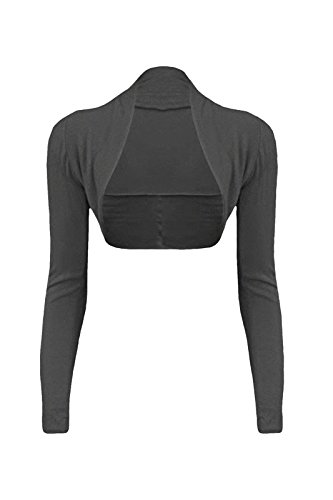 Bolero Cexi Couture gris oscuro de manga larga talla única para mujer