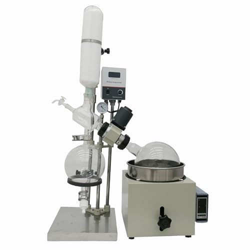 WYDDDARY 5L Manual Lifting Rotary Evaporator with Water Bath 0-90 RPM Rotation Speed Rotavapor RE-501 Lab Evaporation Equipment 3L Collect Flask 110V