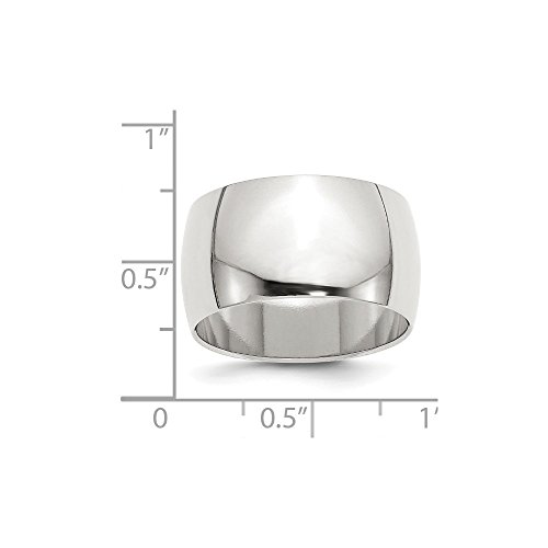 Sterling Silver 12mm Half Round Band Ring2