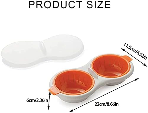 SOZA 1 Piece Microwave Eggs Poacher Food Grade Double Cup Egg Boiler Poached Egg Gadget Non-stick Fast Egg Steamer Cooking Mold Suitable for Kitchen Microwave Use (Blue)