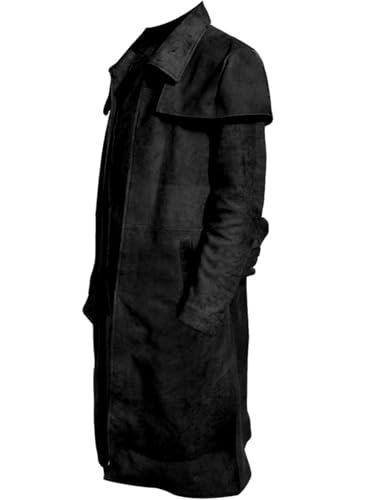New Vegas A7 Mens Black Duster Coat - A7 Veteran Ranger Cowboy Leather Armor Coat - Ranger Coat2