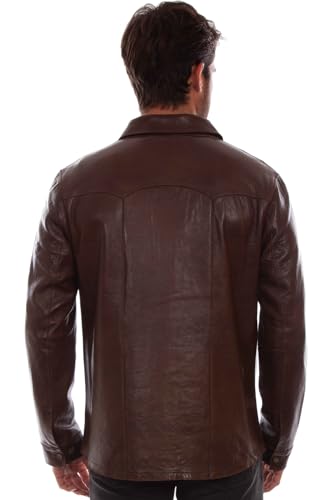 Scully Men's Brown Leather Western Coat 4X2