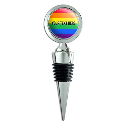 Personalized Custom Rainbow Pride 1 Line Wine Bottle Stopper