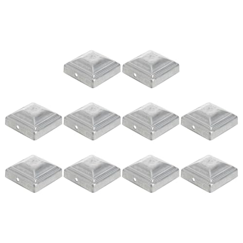 Alipis Cubiertas de Postes Cuadrados para Cercas 10 Unidades Galvanizadas 60 Mm para Postes de Puerta y Barandillas Uso Exterior Resistente y Ajuste Seguro