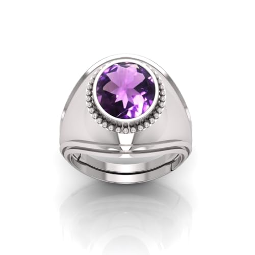 Bague améthyste non chauffée 13.00 Ratti avec anneau réglable en plaqué argent