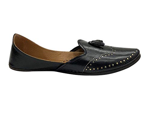 Image of Stop n Style Black Punjabi Jutti for Men's Khussa Indian Mojari Handmade Shoes