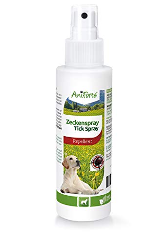 Espray contra garrapatas AniForte, 100ml, para perros, protección natural duradera contra garrapatas, con aceite de lavanda y de limón, sin productos químicos.