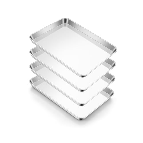 E-far Small Baking Sheet Set of 4: Heavy-Gauge and Warp-Resistant — best baking sheets for a small oven