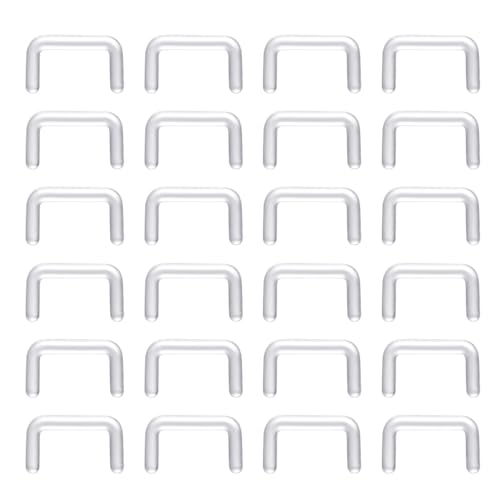 intera Clear Septum Retainer 16G 6mm Acrylic Plastic U-Shape Piercing Jewelry for Women and Men Flexible Septum Retainer for Work Surgery