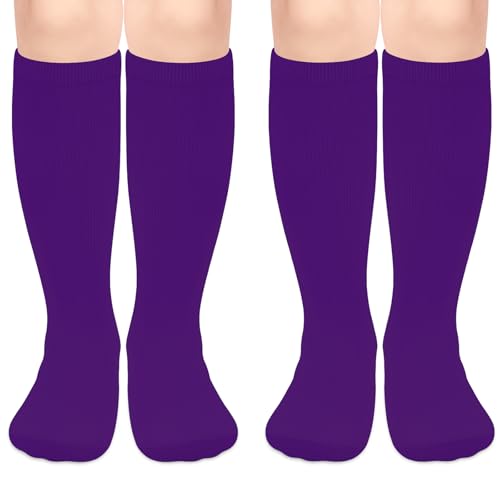 Sarfel Purple Soccer Socks Youth Baseball Socks Boys 8-12 Boys Baseball Sock Girls Softball Sock Purple Accessories Spirit Wear