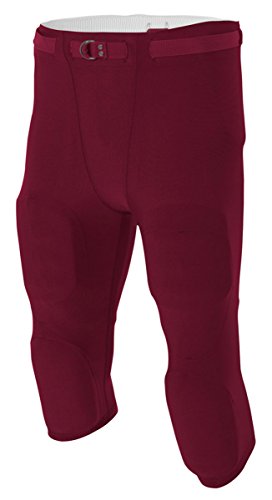 A4 Men's Flyless Football Pant, Maroon, Small