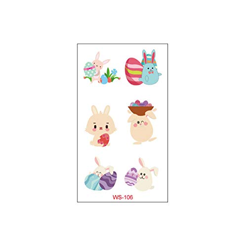 Beiling Easter Tattoos For Kids Easter Temporary Tattoos For Boy And Girls Body Easter Tattoos Face Arms Children Easter Parties Accessories Baby Girl Boy Water Transfer Tattoo Stickers Cute Rabbit Egg Temporary Tattoo Body Art Accessories(10 Sheets) thumb #7