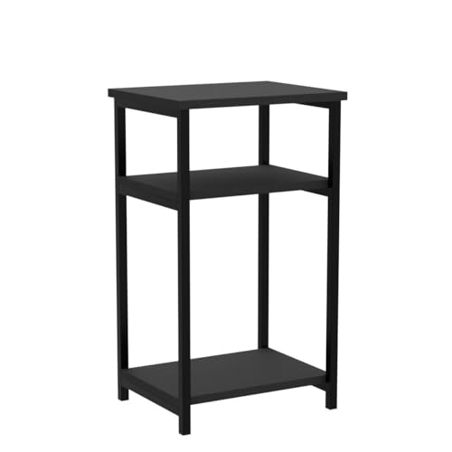 Image of Furinno Just 3-Tier Metal Frame End Table with Storage Shelves, 2-Pack, Espresso