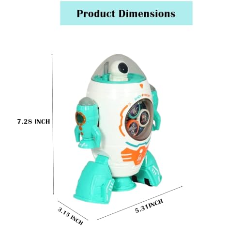 Image of Goyal's Space Rocket 360 Rotation Robot Toys, Gear Rotation Space Shuttle Toys with Light & Music for 3+ Years