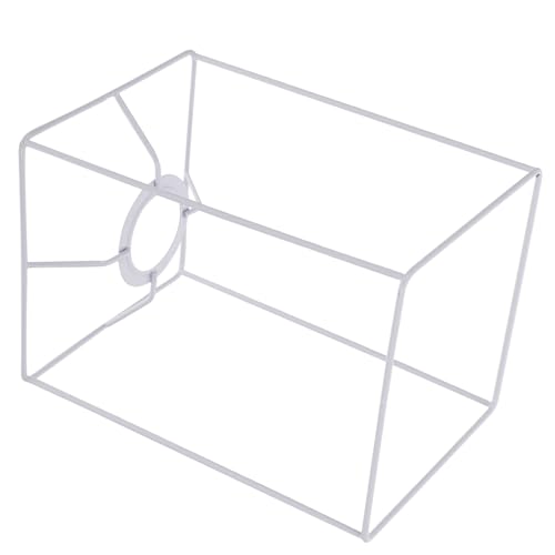 Image of Beavorty Diy Lampshade Frame Wire Cage 7.87X5.51X5.51 Inch Lamp Shade Frame for Table Lamp Ceiling Light Fixture Replacement and Craft Projects