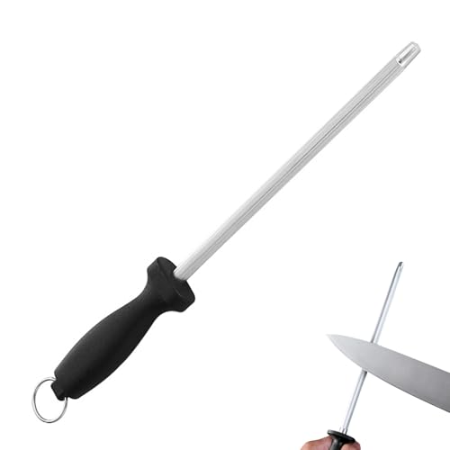 Knife Sharpener Sharpening Steel Diamond Steel Professional Honing Steels Knife Sharpener Rod for Kitchen Knife, Cooking Knife, Butchers and Japanese Knives, Home Gourmet Blade Sharpening Stick