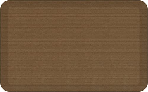 NewLife by GelPro Anti-Fatigue Designer Comfort Kitchen Floor Mat, 20x32”, Grasscloth Khaki Stain Resistant Surface with 3/4” Thick Ergo-Foam Core for Health and Wellness