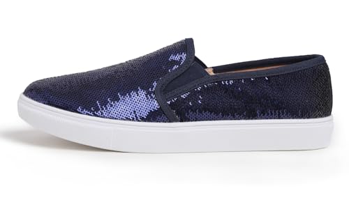 Image of FEVERSOLE Women's Fashion Sparkle Sequin Embellished Sneaker Party Holiday Casual Shoes