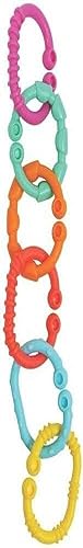 Playgro Pram Chain Loopy Links, 24 Pieces, From 3 Months, Loopy Links, Multicoloured, 40134