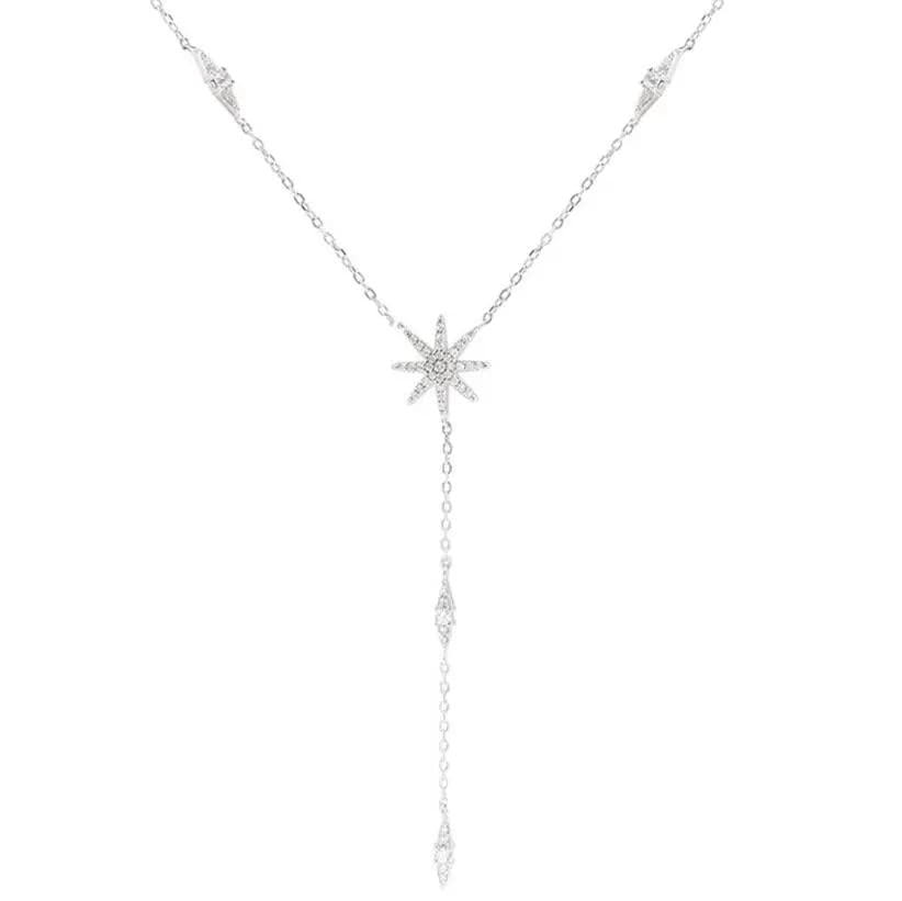 Collier chaîne étoile longue bijou mariage femme argent 925