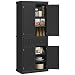 HOMCOM 72" H Traditional Colonial Freestanding Kitchen Pantry Cupboard Cabinet, Black